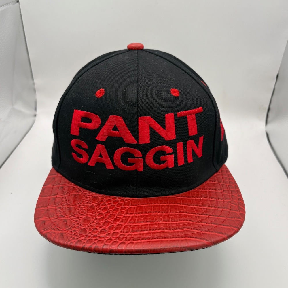LOGA Leader of Generation Apparel Black Red Alligator Brim Snapback Hat One Size